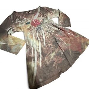 Floral Yukiko babydoll 3/4 sleeve top!